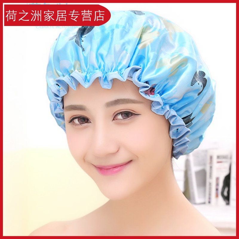 浴帽防水成人女款淋浴厨房帽子防油帽油女士头罩帽洗澡防水头套 三维工匠 玫红色高清大图