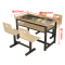 文灵餐桌4人学校食堂小吃店快餐桌椅饭堂钢化玻璃桌1200*600*750含椅