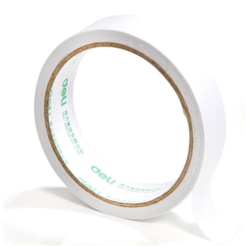 得力高粘性棉纸双面胶带 24mm*10y(9.1m/卷) 12卷袋装 办公用品 30403