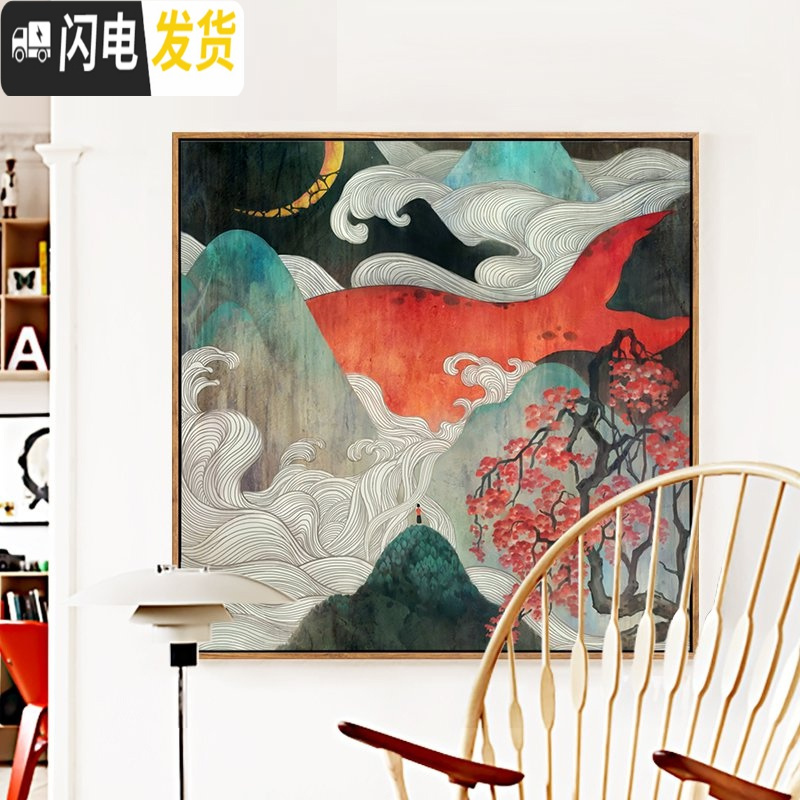 三维工匠十字绣线绣2019新款客厅家用卧室满绣小件卡通大鱼海棠自己绣手工 尺寸50*50厘米/满绣/长绒棉线/送全套工具高清大图