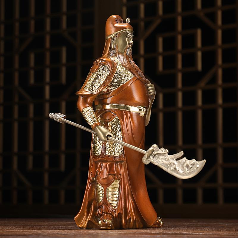 美帮汇铜关公摆件关羽关二爷武像办公室店铺开业供奉神像高清大图