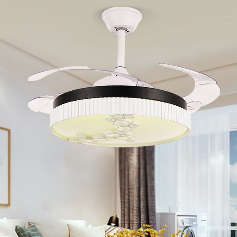 现代简约风扇灯餐厅吊扇灯创意客厅电扇吊灯家用卧室照明带风扇一体