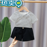 绿彩虹光潮童女宝宝夏装套装2023年新款1一5岁洋气女童夏季衣服婴儿童夏天