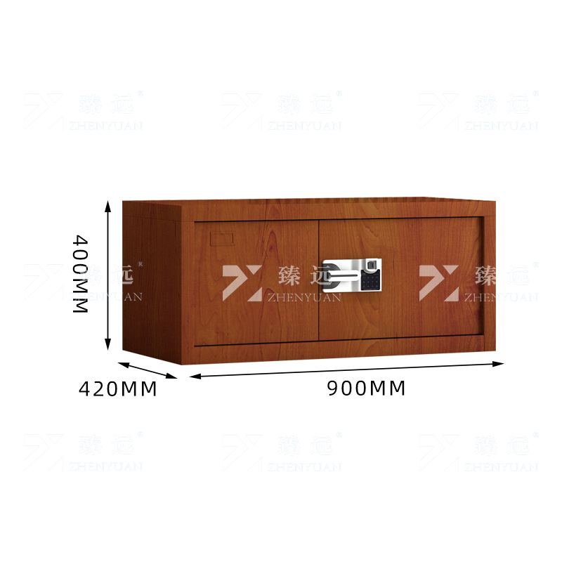 臻远 ZYJJ-80067 保密柜 顶柜红木纹智能指纹锁 长900*宽420*高400mm 单位:1台高清大图