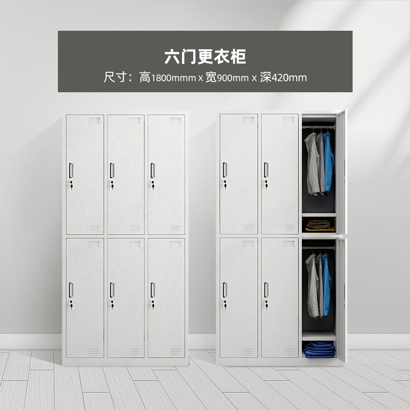 戴劲更衣柜员工宿舍储物柜多门鞋柜钢制换衣柜碗柜常规款 六门