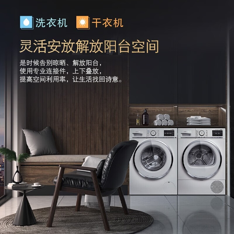 西门子 WG56A6B00W+WQ56A6A00W 10KG洗烘套装高清大图