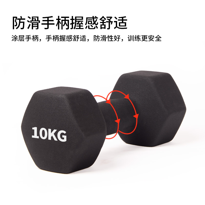 GAVAN伽梵哑铃健身男士家用器材练臂肌儿童小哑铃浸塑女士六角哑铃实心铸铁