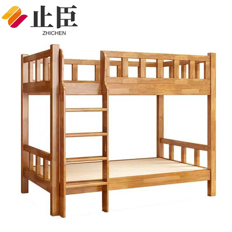 止臣 实木高低床 上下铺床公寓双层实木床员工寝室上下床宿舍床 F9高清大图