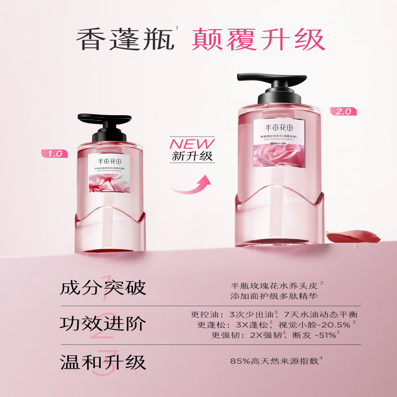 半亩花田 控油蓬松洗发水-晨露玫瑰香 500g