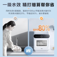 美的台式洗碗机台式免安装家用厨房小型洗碗机迷你全自动水果洗桌面刷碗机小户型一级水效M10Max