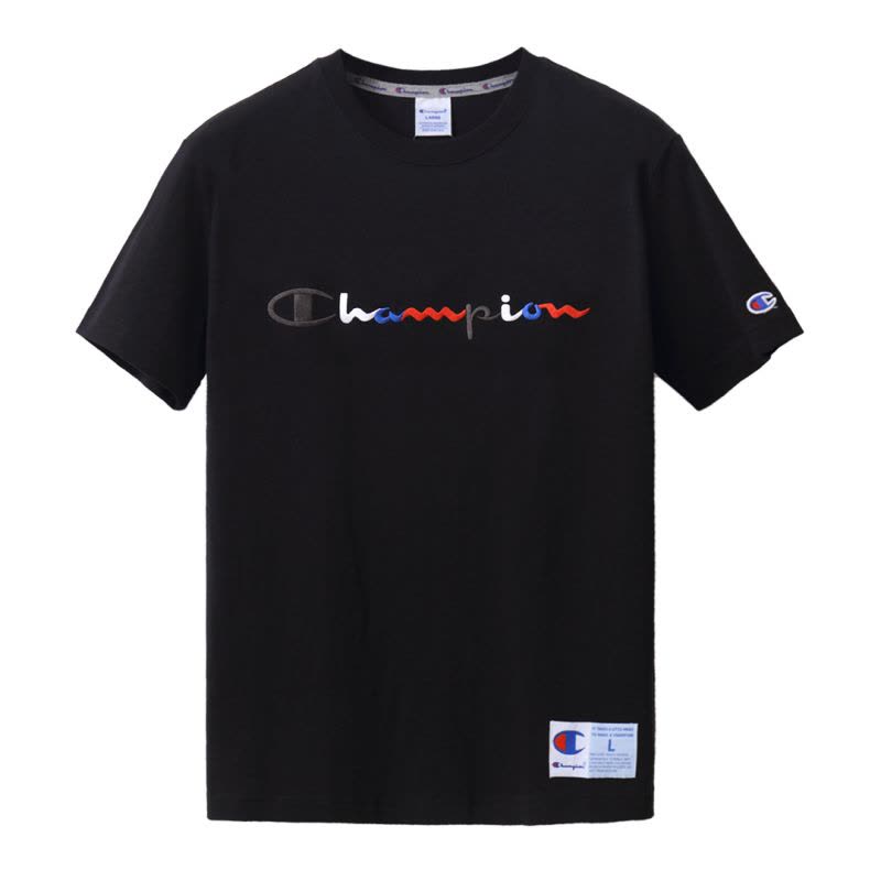 Champion 潮牌冠军男士圆领短袖运动T恤女宽松圆领彩色经典刺绣Logo情侣时尚百搭短T图片