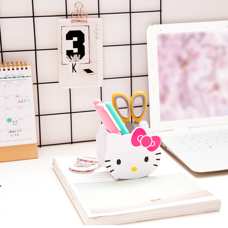 广博(GuangBo)KT86191 HelloKitty造型笔筒(2个) 笔座 桌面办公文具用品 颜色随机