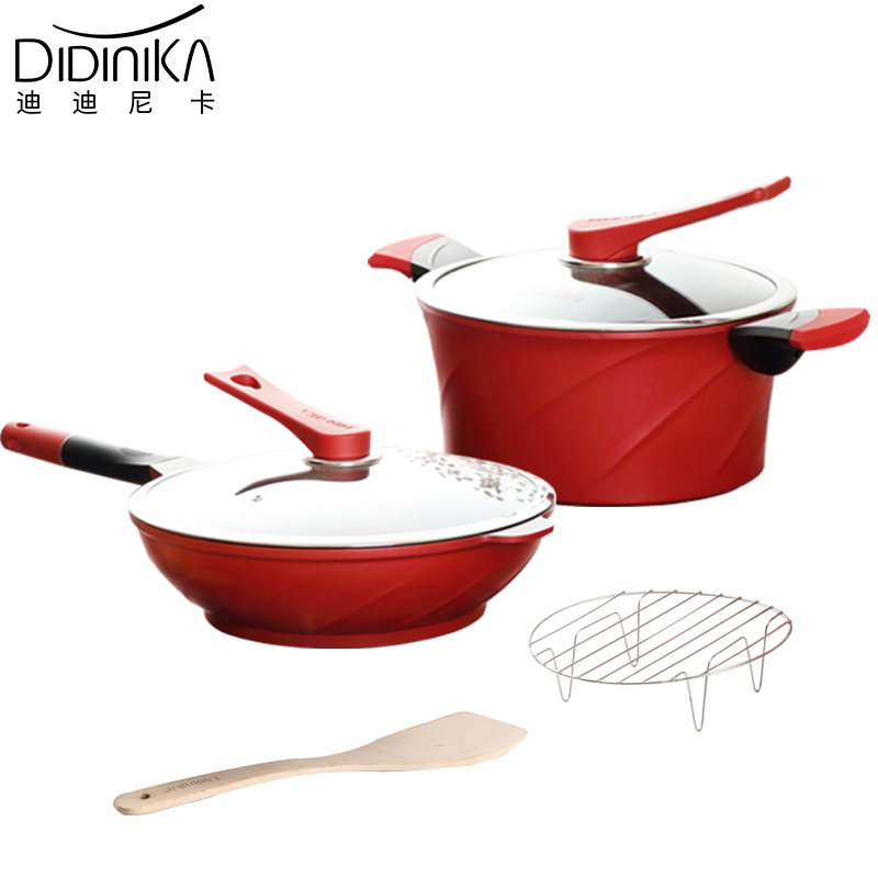 迪迪尼卡（Didinika）32炒锅麦饭石不粘锅家用无烟平底锅24汤锅家用小炖锅套装
