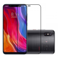 [买2送手机壳]轻万适用小米8钢化膜全屏黑色标准版透明全屏玻璃贴膜xiaomi8高清手机保护膜