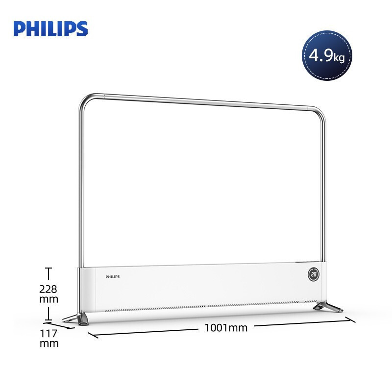 飞利浦(Philips) 踢脚线取暖器家用暖风机电暖器电暖气片全屋对流移动地暖浴室防水烘衣机 AHR4124WKS