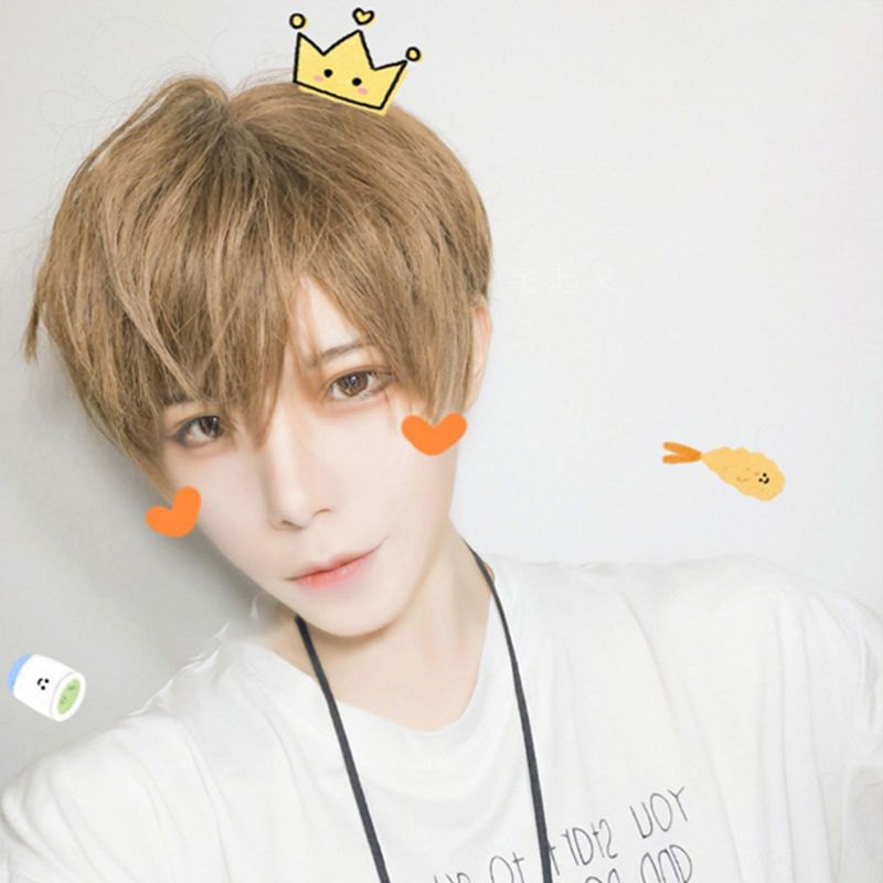 日系假发男女黑短发loiita基佬cos短碎发正太学生发型全头套