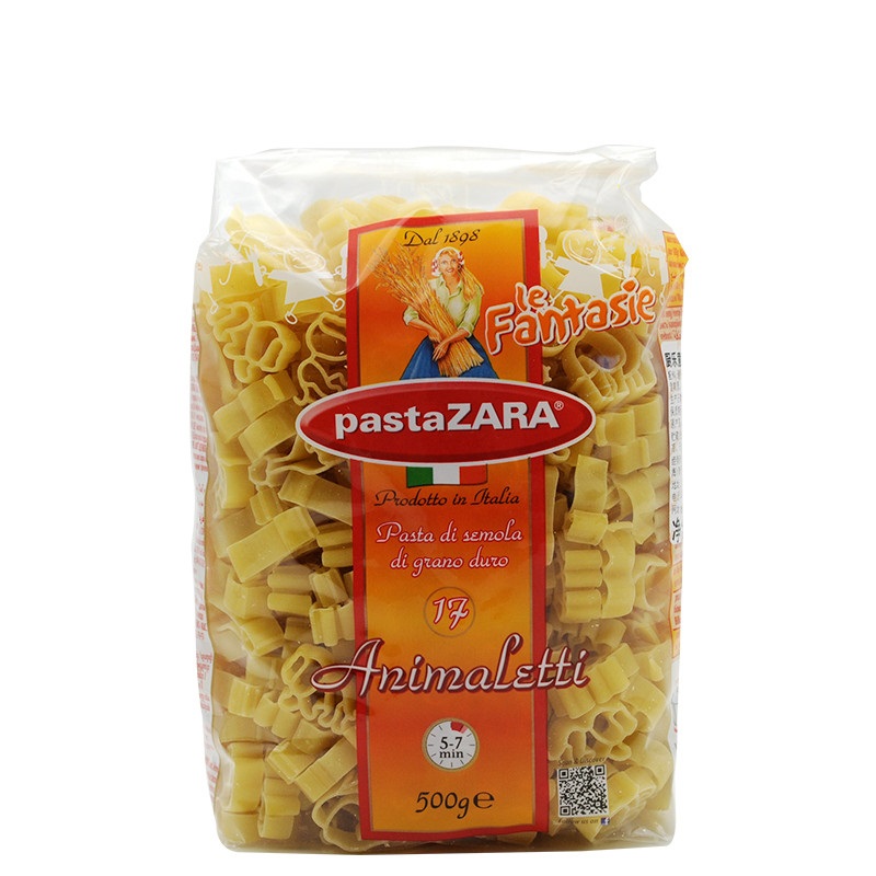 厨乐(PASTA ZARA)意大利儿童面条(#17动物型)500g
