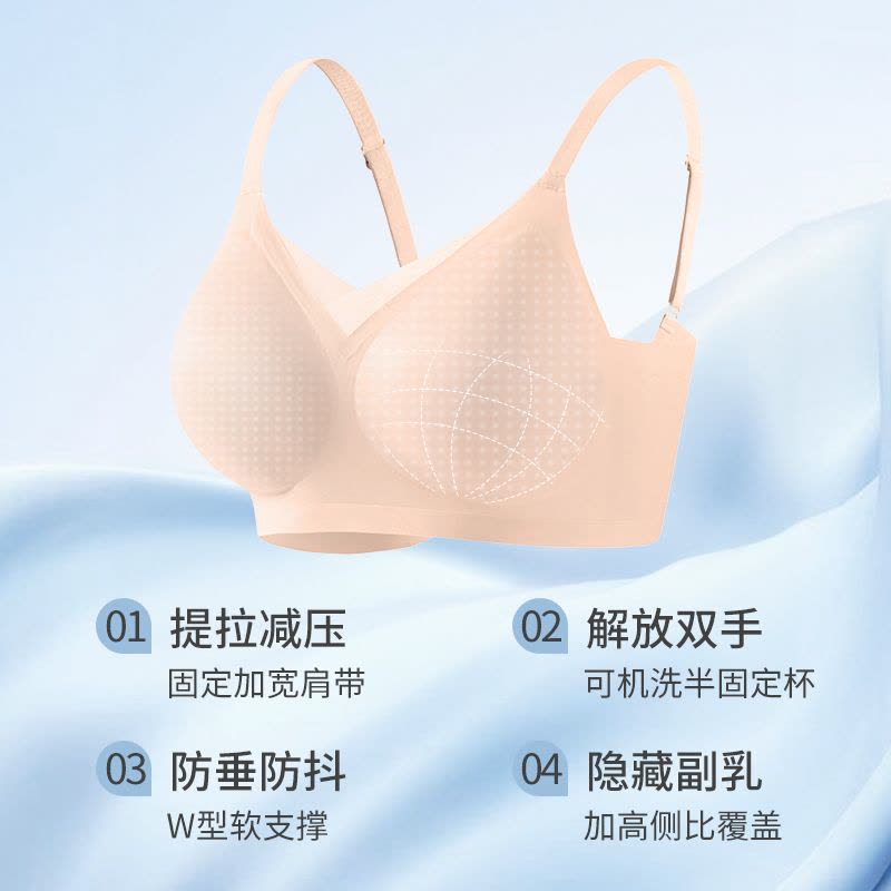 猫人冰丝内衣女小胸聚拢凉感无痕2025新款收副乳文胸夏薄款图片