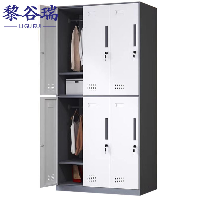 黎谷瑞 员工柜 六门 台(灰白套色)高清大图