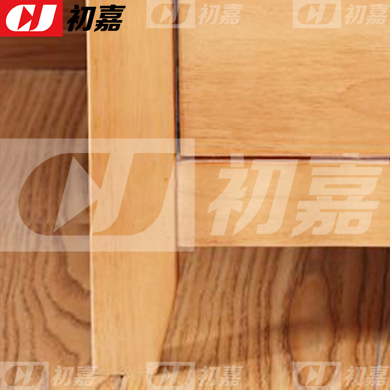 初嘉(CJ) 床头柜原木色床边收纳储物柜高清大图