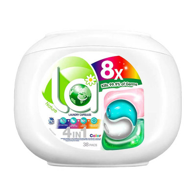 la洗衣凝珠天然4合1洗衣珠球洗衣液除菌除螨洁净护色留香38粒
