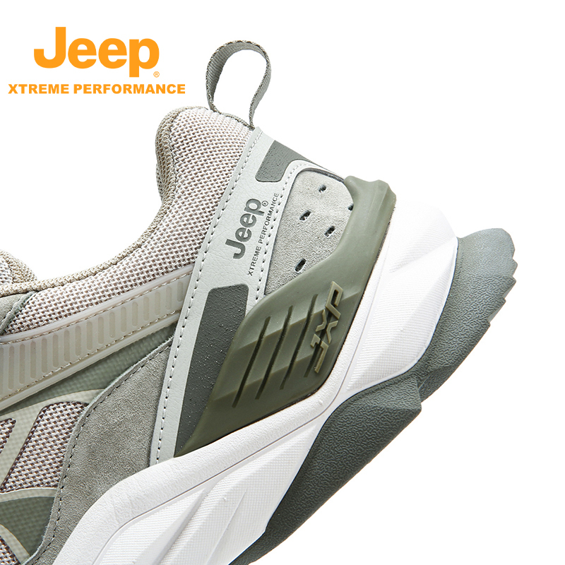 Jeep/吉普春夏户外气垫跑步鞋男士轻便透气登山徒步鞋防滑休闲鞋