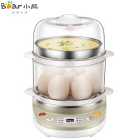 小熊（Bear）煮蛋器 家用早餐机双层蒸蛋器 自动断电微电脑式预约定时可煮14个蛋 ZDQ-C14A1