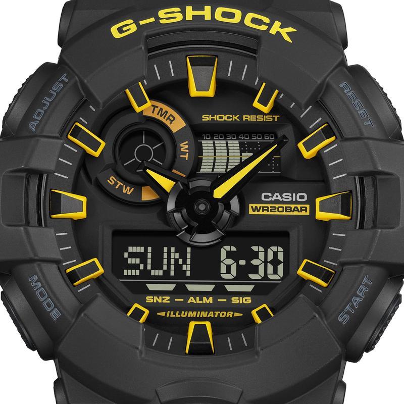 CASIO Casio卡西欧男士黑黄撞色时尚腕表耐磨设计休闲与工作皆宜