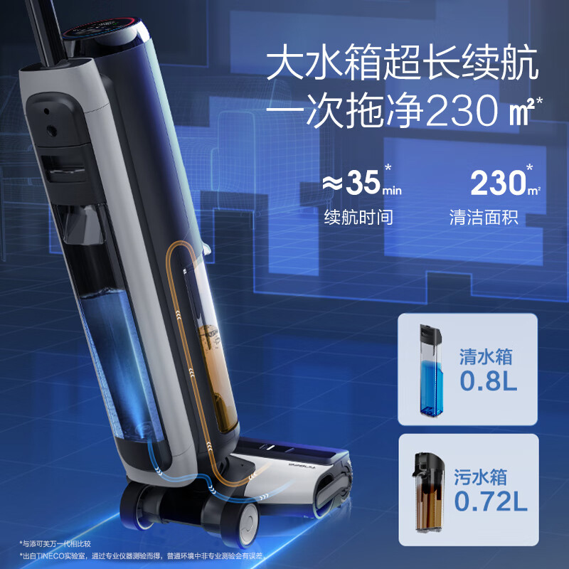 [智能]添可(TINECO)无线洗地机家用芙万LED智能吸尘器干湿两用式吸拖一体机高清大图