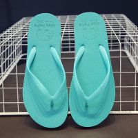 人字拖女ins潮夏季外穿时尚夹脚沙滩拖鞋防滑厚底情侣外出凉拖鞋 湖水绿-0086 S建议35-36脚