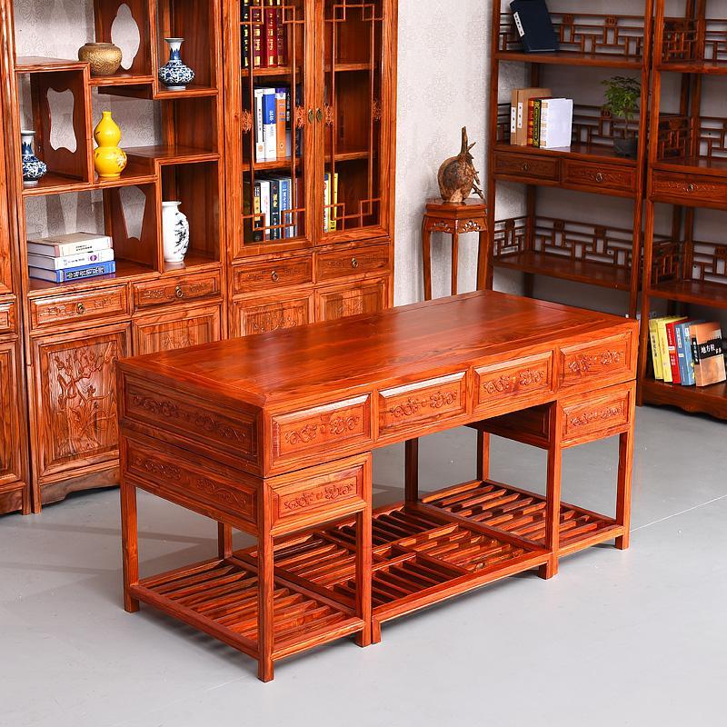 中式仿古实木办公桌明清古典书桌写字台书画书法桌中医馆诊桌特惠