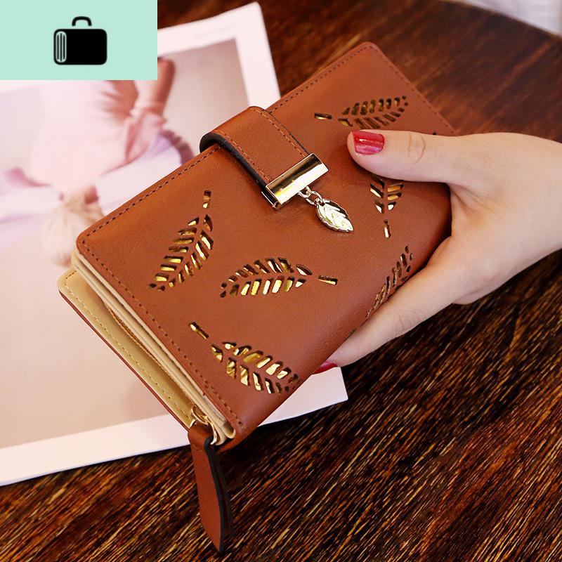 2019新款长款钱包女长款镂空皮带扣拉链钱包大容量女士皮夹零钱包NEWLAKE高清大图