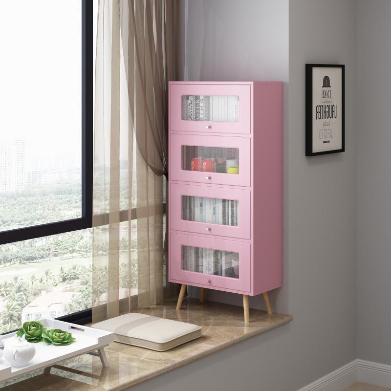 森美人玻璃书柜上翻飘窗柜书架小书柜阳台收纳柜储物柜窗台置物架