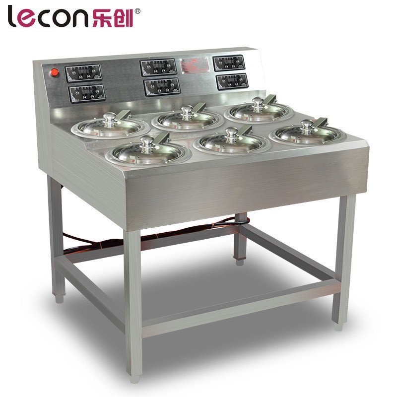 lecon/乐创洋博 煲仔饭机商用全自动煲仔饭炉数码智能电煲仔饭机4头6头8头 煲仔饭机层架式每头800元 380V高清大图