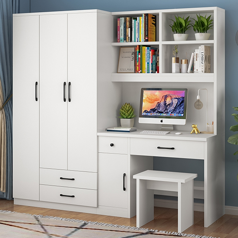 迪玛森儿童衣柜书桌一体小户型卧室简约现代电脑桌写字台带书柜家用