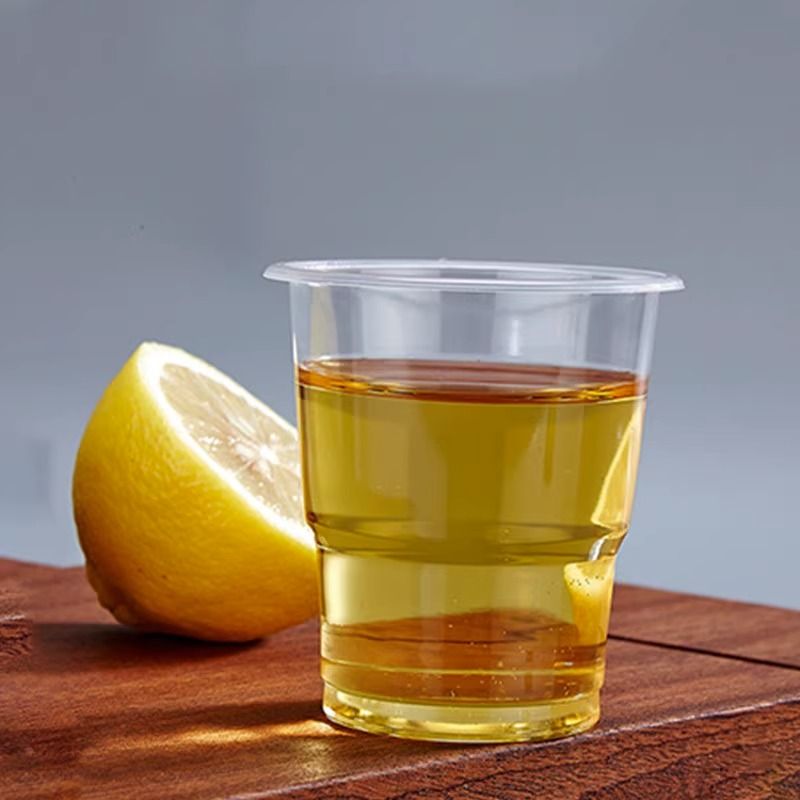 一次性杯子塑料杯批发家用透明加厚防烫饮水杯商用小号大号-170ml-100只高清大图