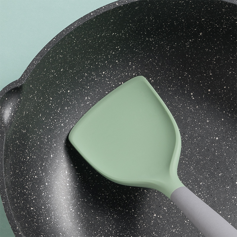 炊大皇硅胶铲勺竹青石耐高温食品接触级硅胶铲子汤勺漏勺工具,高清大图