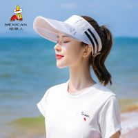 稻草人遮阳帽女夏天防晒遮脸防紫外线空顶帽韩版潮百搭大檐太阳帽 白色 均码[可调节]