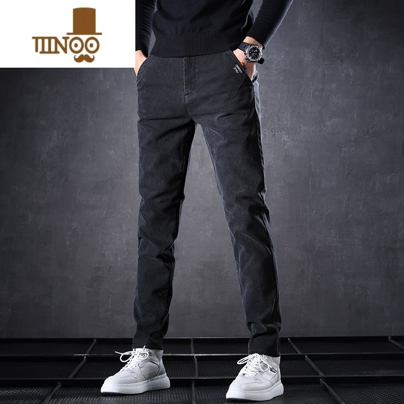 YANXU休闲裤男士夏季薄款宽松直筒运动长裤2023款潮牌黑色西装裤子高清大图