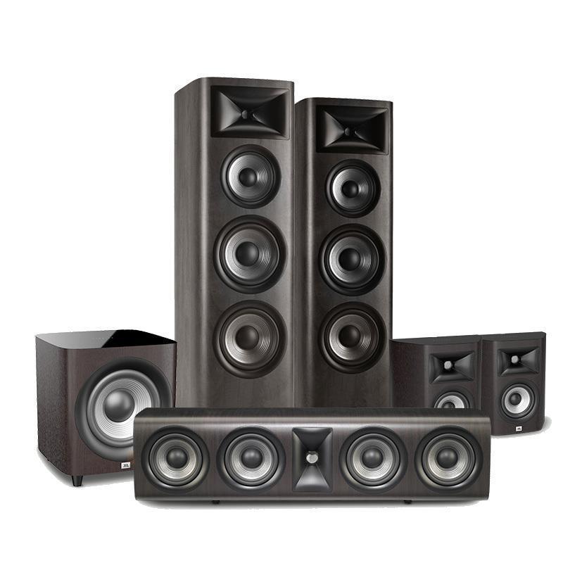 JBL STUDIO 698家庭影院音响套装家用音箱木质HIFI落地式双8寸低音 5.1声道家庭影院套装 黑色高清大图
