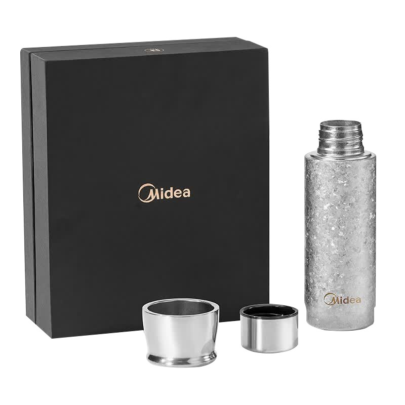 美的水杯420ml银色MP-TB420双层隔热防烫
