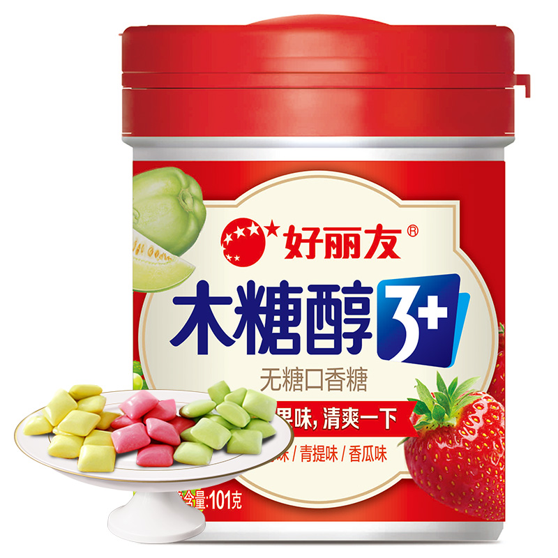 好丽友新木糖醇3+草莓/青提/蜜瓜101g*2高清大图
