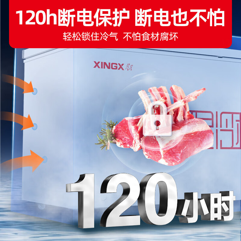星星(XINGX) 500升 商用大容积卧式单温冰柜 冷藏冷冻转换冷柜 单箱变温冰箱 BD/BC-500R