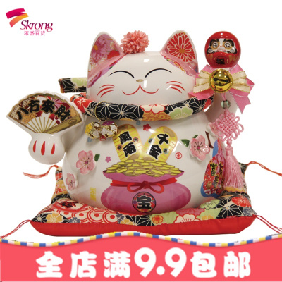 开业礼品创意招财猫日式店铺收银台摆件陶瓷家居实用装饰品
