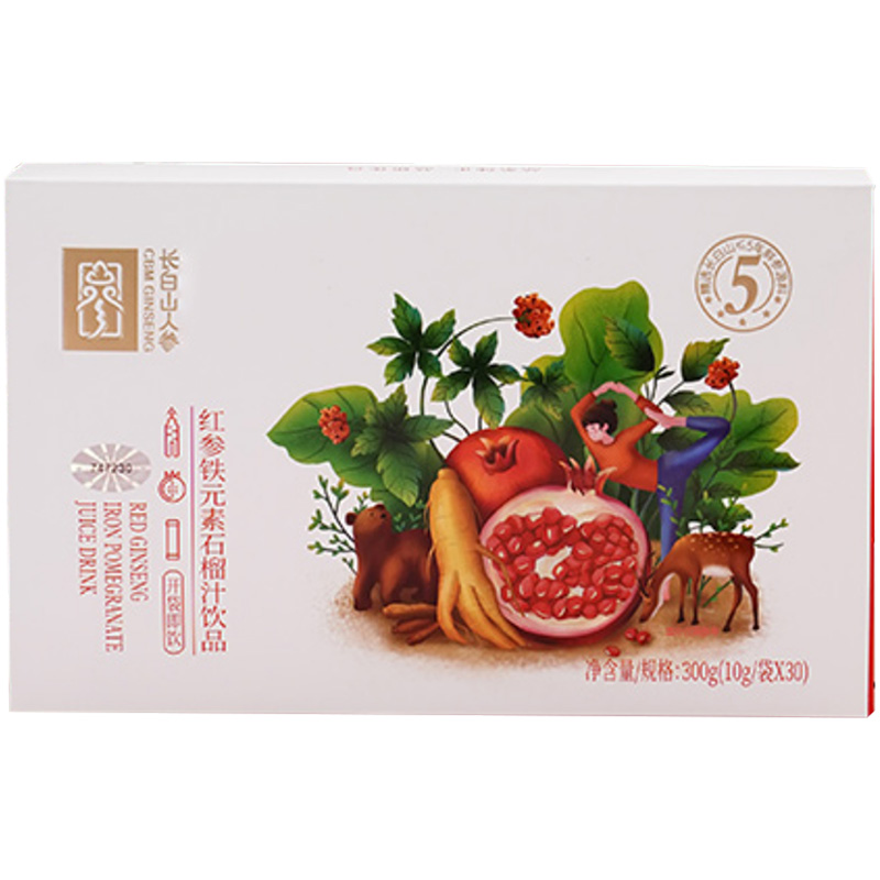 长白山人参红参石榴汁参香温润果香浓郁顺滑易入口盒装300g