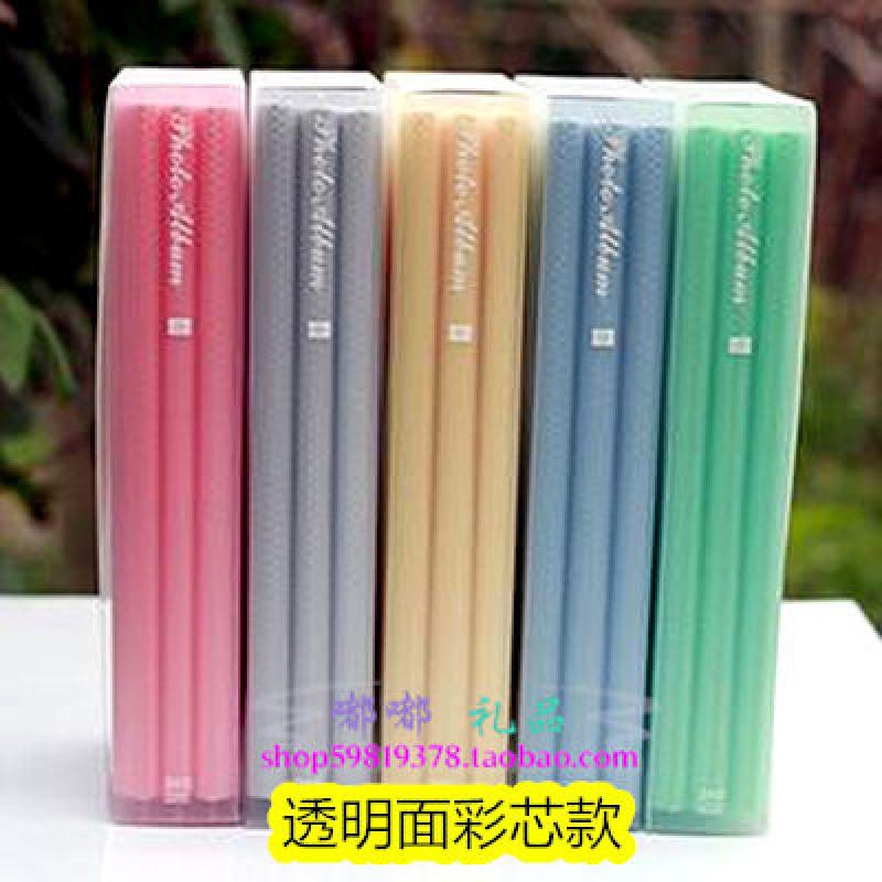 三维工匠PVC塑料相册 简约影集5寸 4R6寸 7寸多 颜色分类有标明,不懂请咨询客服 透明面彩芯5寸160张青色有高清大图