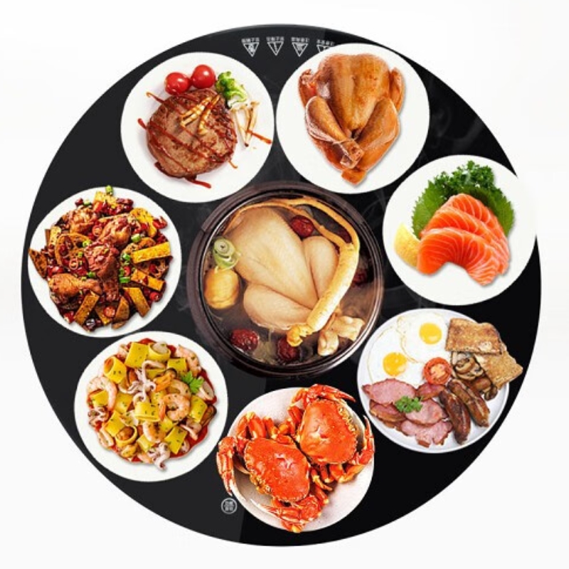 先科家用饭菜保温板手动旋转餐桌面暖菜板发热垫多功能加热菜板【800手动旋转保温板金属包边】