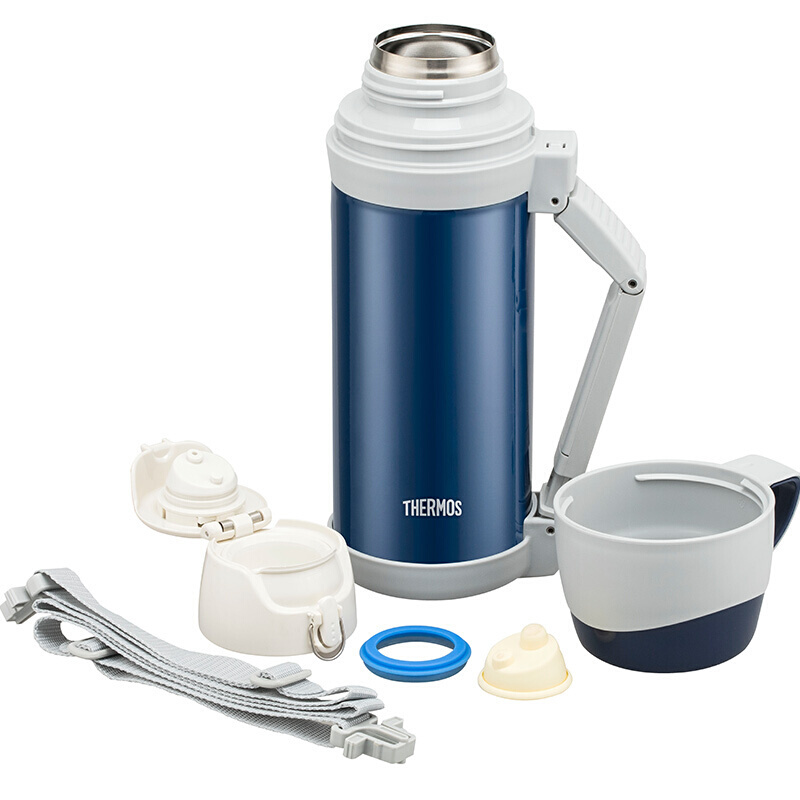 膳魔师 (THERMOS)FFW-1000真空不锈钢保温壶 户外运动旅行壶1L一杯两用