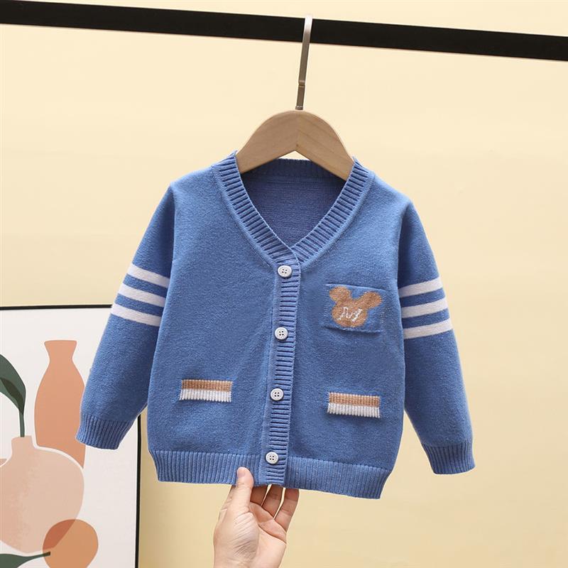 春秋儿童毛衣纯棉开衫男女童宝宝纯棉针织打底衫新款洋气小外套
