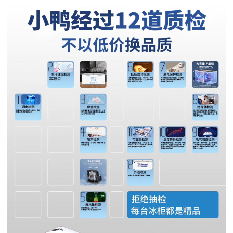 小鸭(xiaoya)冰柜商用卧式大容量冰箱家用冷藏冷冻保鲜铜管单双温超市冷柜-1750单温款
